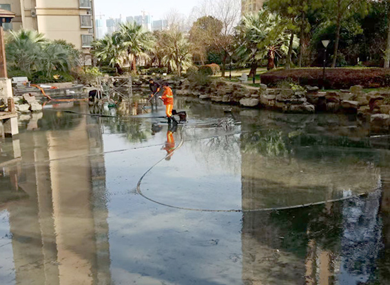 全南景观池淤泥清理